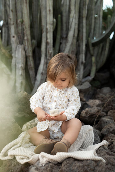 Relaxing Baby Hair Brush with Natural Goat Bristles
