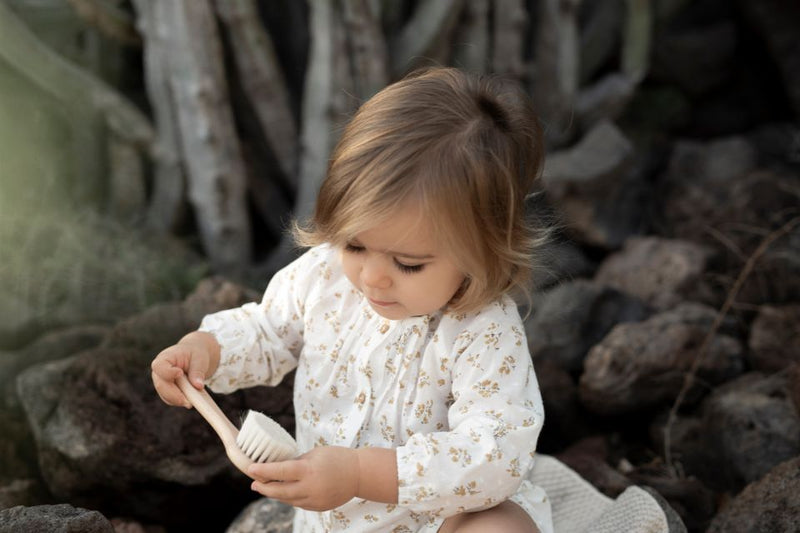 Relaxing Baby Hair Brush with Natural Goat Bristles