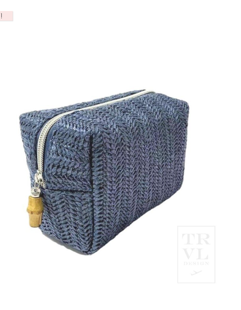 Mini On Board Straw Indigo Cosmetic bag