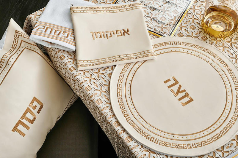 EMBROIDERED CRYSTAL STONE PESACH SET