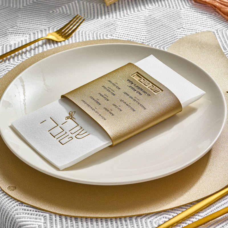 Leather Simanim Napkin Wraps