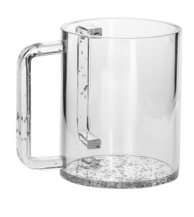 Lucite wash cup with gold handles