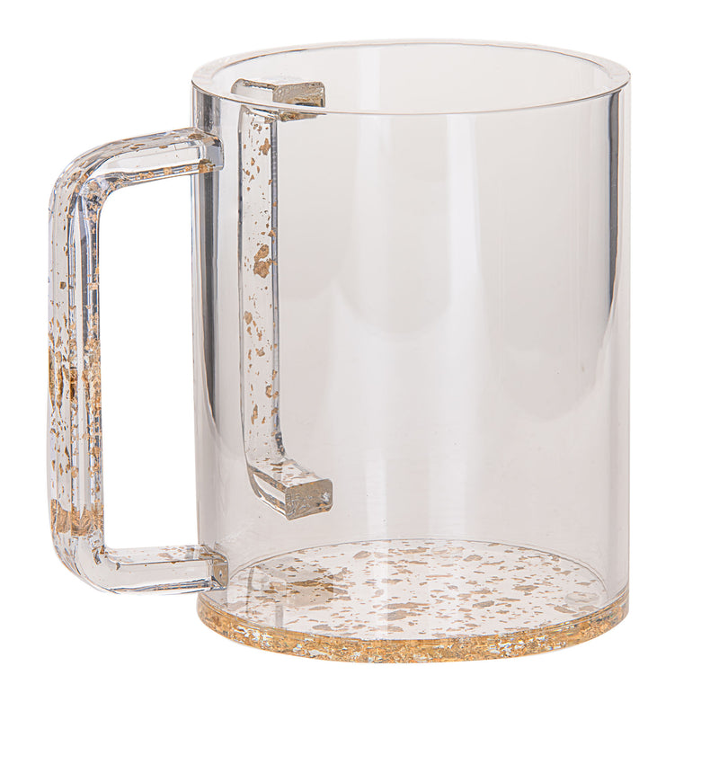 Lucite wash cup with gold handles