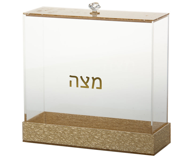 Acrylic Square Matzah Holder Box Gold/Silver