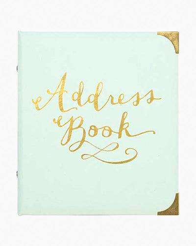 Gilded Mint Green Refillable Address Book