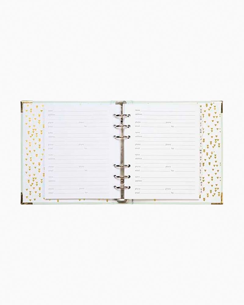 Gilded Mint Green Refillable Address Book