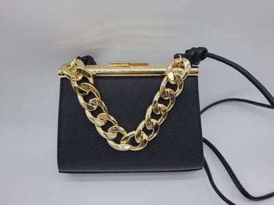 framed crossbody-caviar leather w chain handle