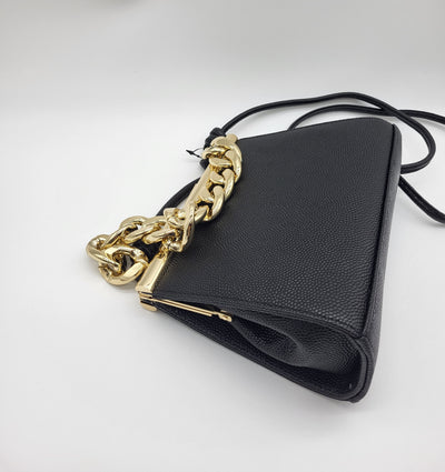 framed crossbody-caviar leather w chain handle