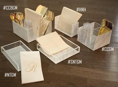 Luxury Marble Caddy with Napkin Compartment