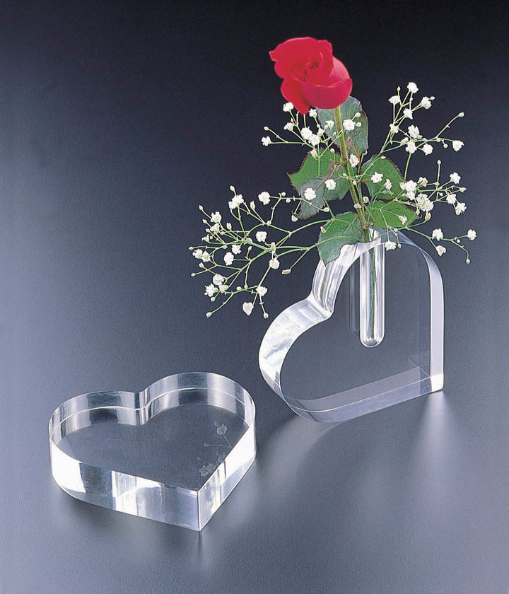 Acrylic Heart Bud Vase