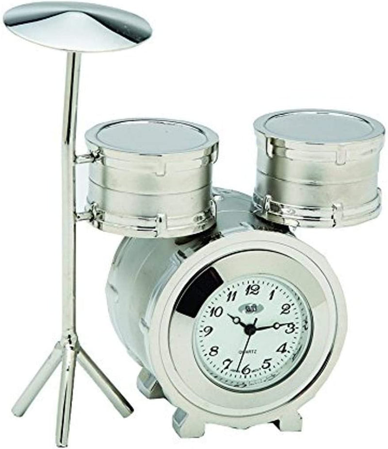 Sanis Enterprises Drum Clock, Mini, Silver