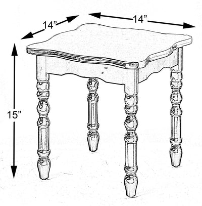 Square Wooden Side Table, Living Room Accent End Table