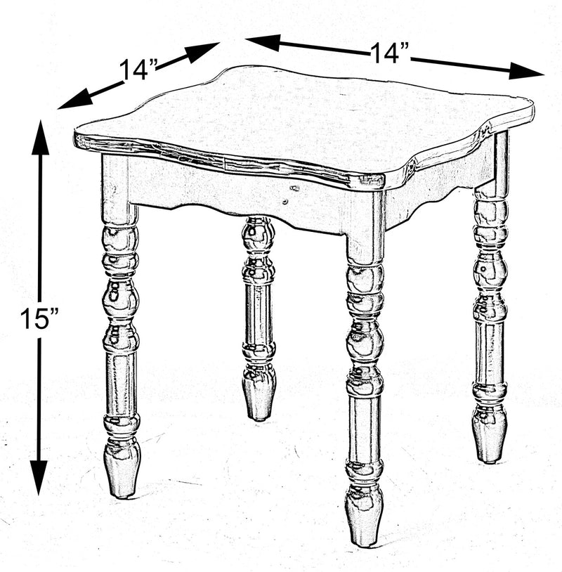 Square Wooden Side Table, Living Room Accent End Table