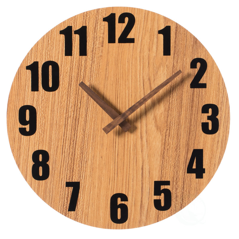 Antique Home Decor Wall Clock For Living Room, Bedroom, Kitchen, or Dining Room Light Brown Natural Wood