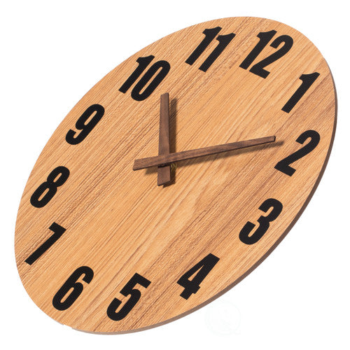 Antique Home Decor Wall Clock For Living Room, Bedroom, Kitchen, or Dining Room Light Brown Natural Wood