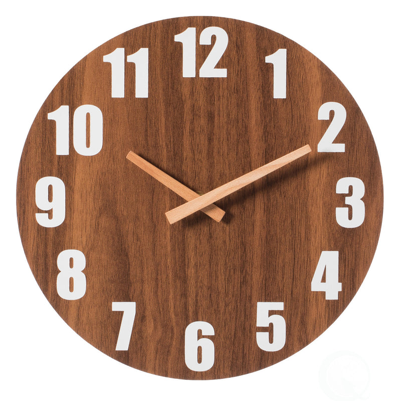 Antique Home Decor Wall Clock For Living Room, Bedroom, Kitchen, or Dining Room, Brown Natural Wood