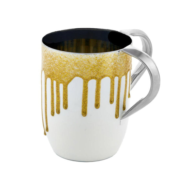 GLITTER GOLD BLACK ENAMEL WASH CUP