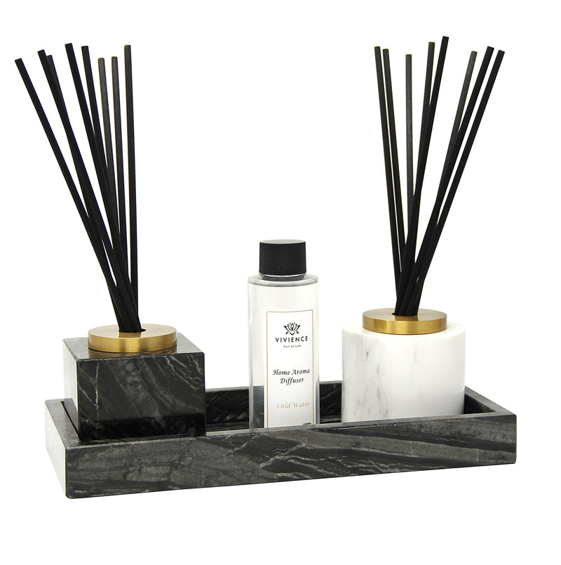 Black Marble Reed Diffuser, "Cold Water" Scent