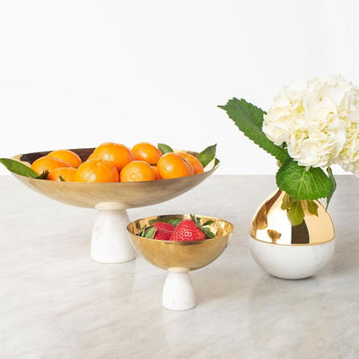 ANNA NY Coluna Marble Fruit Bowl Gold