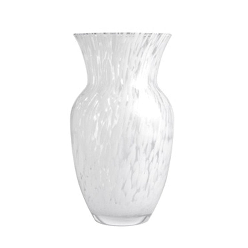 EUROPEAN LEAD FREE CRYSTALLINE BEAUTIFUL HAND MADE FLOWER VASE W/ OPAL RAINDROP DESIGN- 13.7" HEIGHT