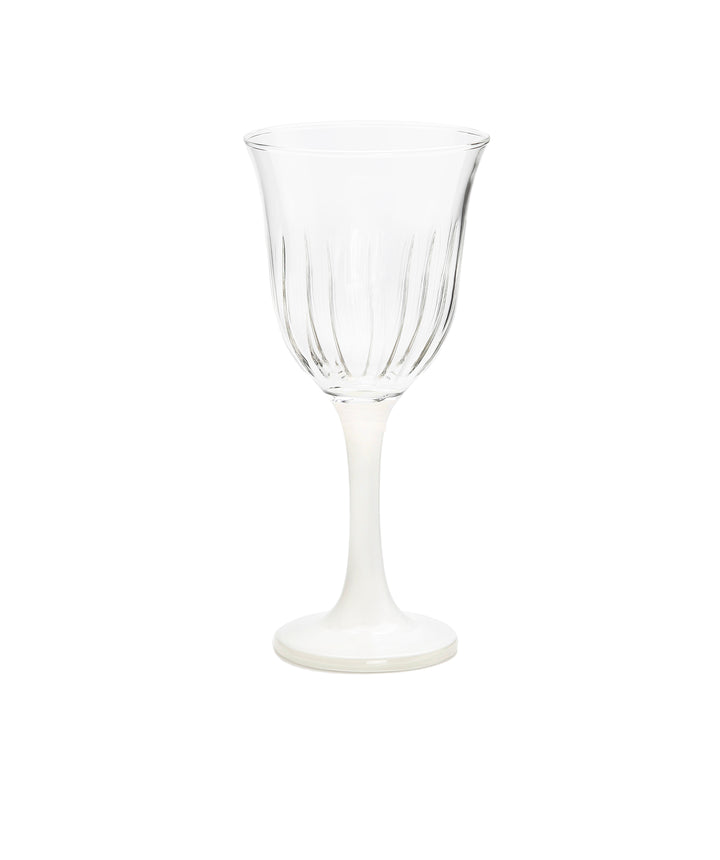 Set of 6 Black/White Footed Water Glasses