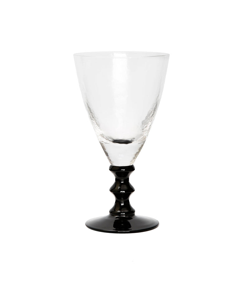 Set of 6 Black Stemmed Wine Glasses