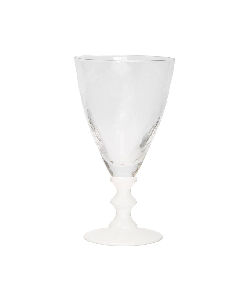 Set of 6 White Stemmed Wine Glasses