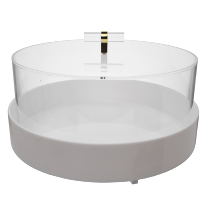 Lucite Cake Dome with White Base