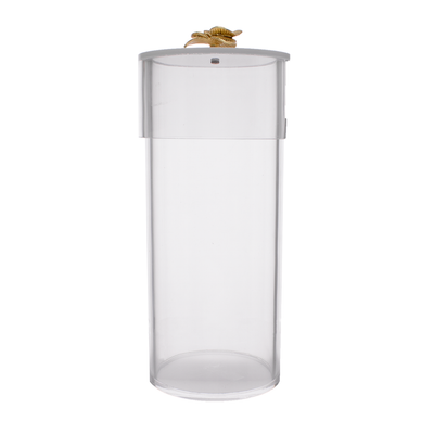 Lucite Cookie Jar with Gold Flower Handle