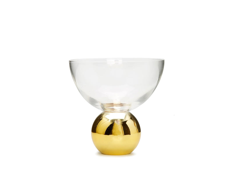 Set of 4 Dessert Bowls on Gold Ball Pedestal