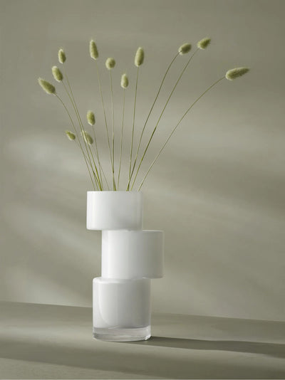 Tier Vase H10.25in Chalk White