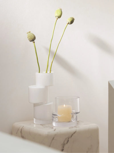 Tier Vase H10.25in Chalk White