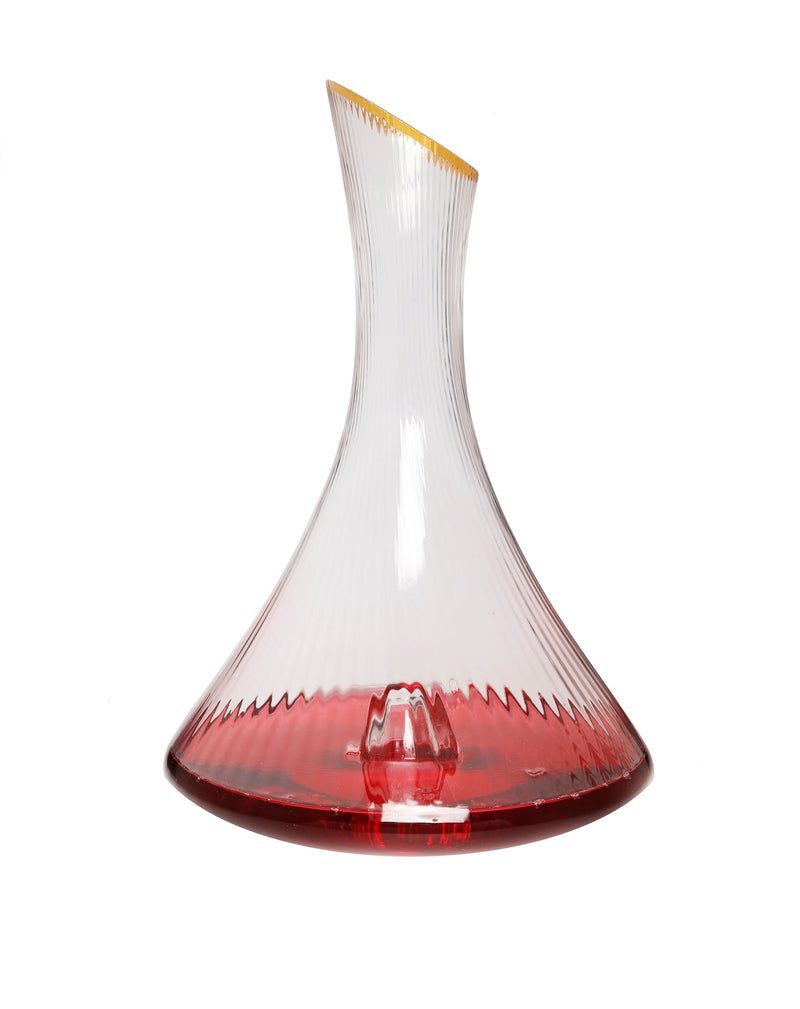 Unique Shaped Decanter with Gold Bottom