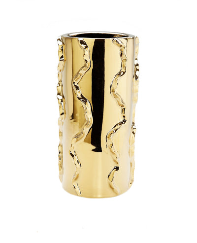 12"H Gold Metallic Vase Swivel Design