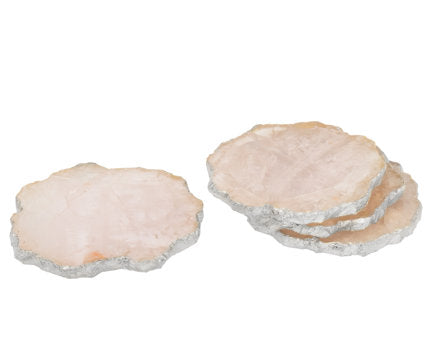 Rose Quartz Gold Edge Coaster