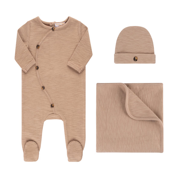 Tricot Bebe Heather Ribbed Footie Set