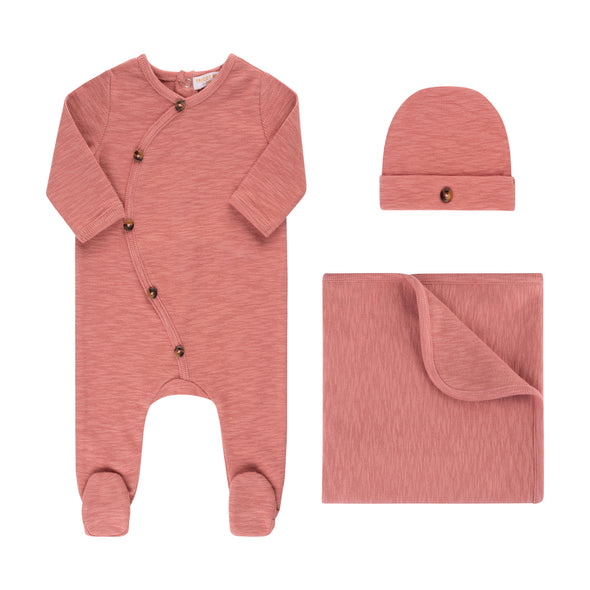 Tricot Bebe Heather Ribbed Footie Set