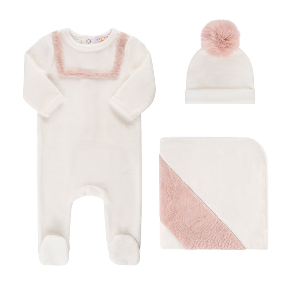 Tricot Bebe Fur Accent Footie Set