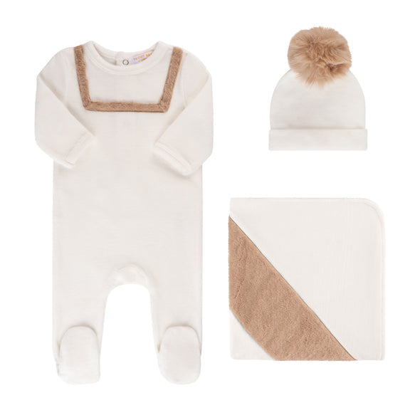 Tricot Bebe Fur Accent Footie Set