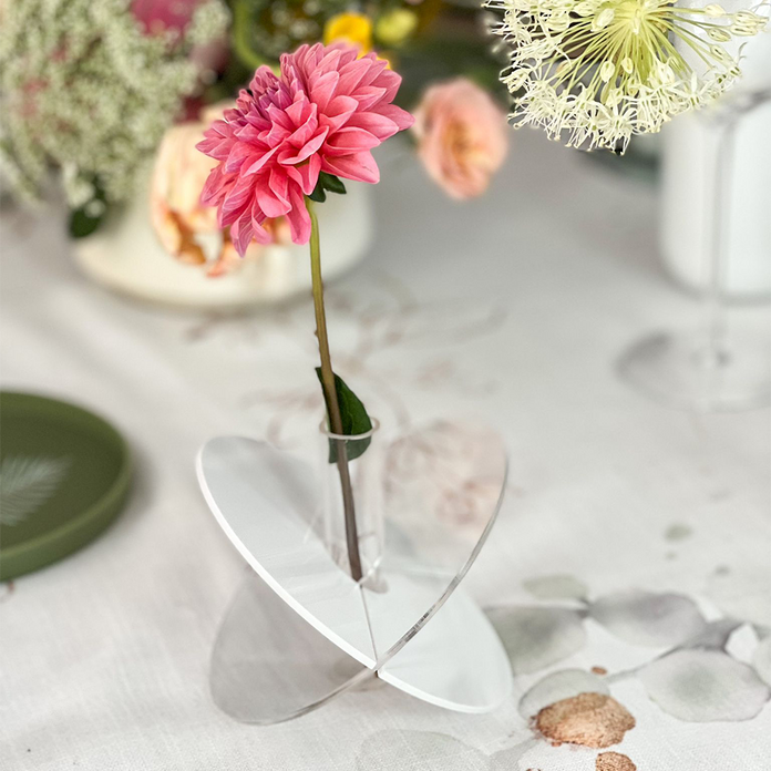 Individual Flower Lucite Butterfly Vase