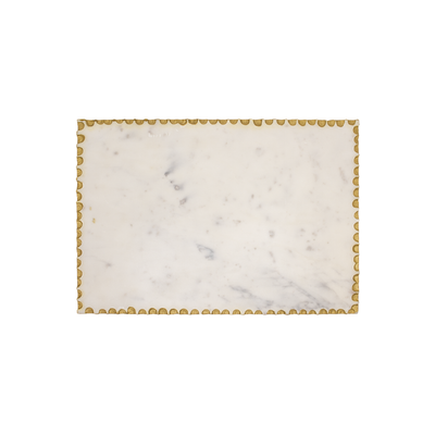 Marble Challah Board with Gold or Silver Polish