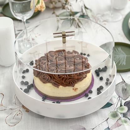 Lucite Cake Dome with White Base