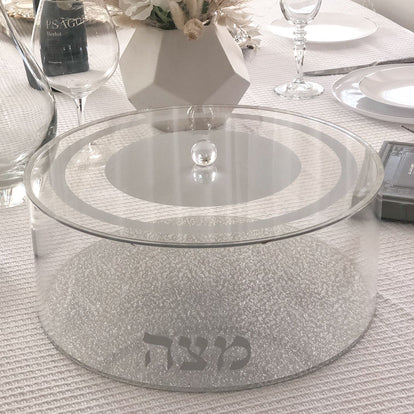 Lucite Matzah Box Gold Classic Design