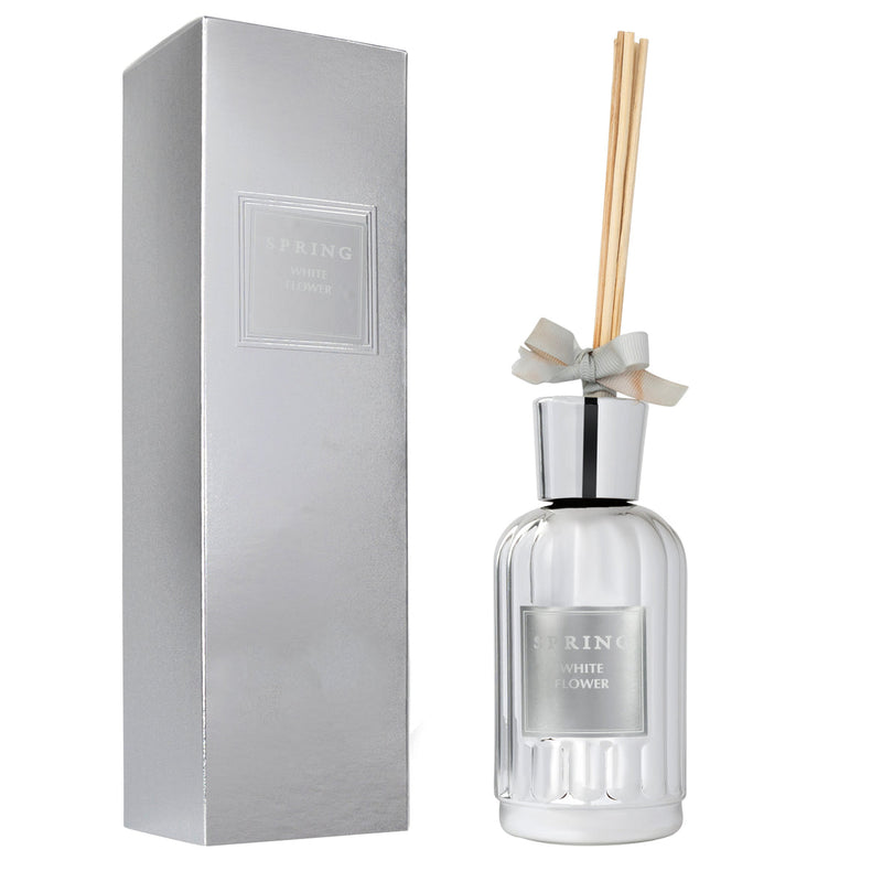 Reed Diffuser White Flower, Gold/Silver Bottle