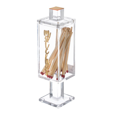 Clear Lucite Matches Holder with Magnetic Lid