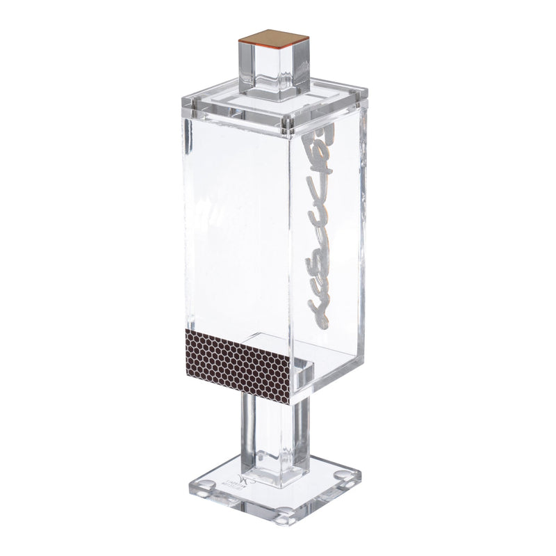 Clear Lucite Matches Holder with Magnetic Lid