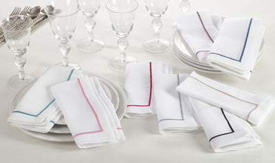 embroidered line design napkin