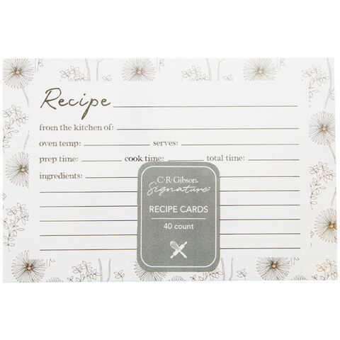 4x6 Recipe Cards - Night & Day Blush Floral Design