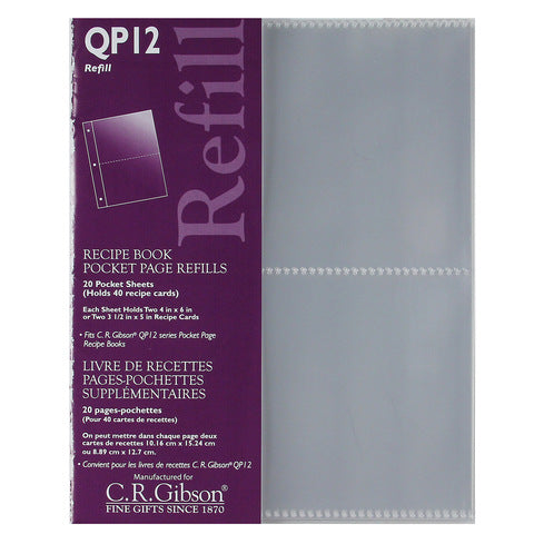 QP12 Pocket Page Refills - For QP12 Pocket Page Recipe Book