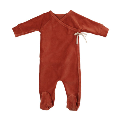 Ribbed Velour Wrap Footie